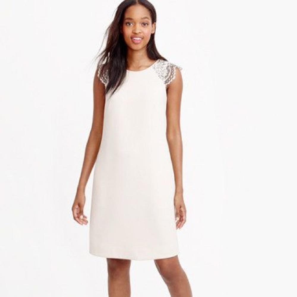Lace Cap Sleeve Shift Dress